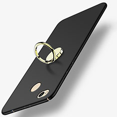 Custodia Plastica Rigida Opaca con Anello Supporto per Xiaomi Redmi 4X Nero