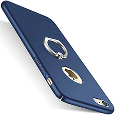 Custodia Plastica Rigida Opaca con Foro e Anello Supporto per Apple iPhone 8 Blu