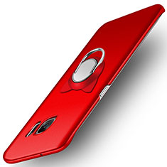 Custodia Plastica Rigida Opaca con Magnetico Anello Supporto per Samsung Galaxy S7 Edge G935F Rosso