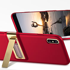 Custodia Plastica Rigida Opaca con Supporto per Apple iPhone Xs Rosso