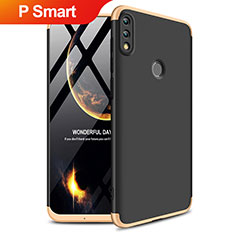 Custodia Plastica Rigida Opaca Fronte e Retro 360 Gradi Q01 per Huawei P Smart (2019) Oro e Nero