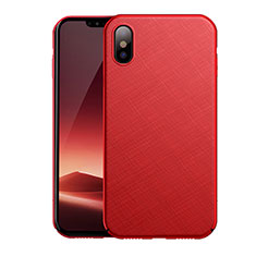 Custodia Plastica Rigida Opaca Spigato per Apple iPhone X Rosso