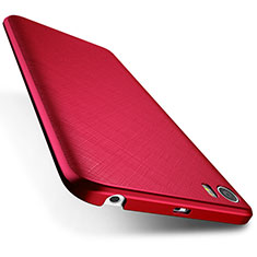 Custodia Plastica Rigida Opaca Spigato per Xiaomi Mi 5 Rosso
