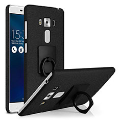 Custodia Plastica Rigida Sabbie Mobili con Anello Supporto per Asus Zenfone 3 Laser Nero