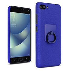 Custodia Plastica Rigida Sabbie Mobili con Anello Supporto per Asus Zenfone 4 Max ZC554KL Blu