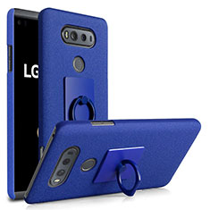 Custodia Plastica Rigida Sabbie Mobili con Anello Supporto per LG V20 Blu