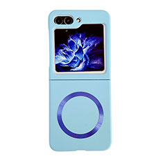 Custodia Plastica Rigida Senza Cornice Cover Opaca con Mag-Safe Magnetic BH1 per Samsung Galaxy Z Flip5 5G Cielo Blu