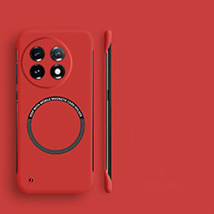 Custodia Plastica Rigida Senza Cornice Cover Opaca con Mag-Safe Magnetic per OnePlus 11 5G Rosso