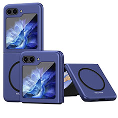 Custodia Plastica Rigida Senza Cornice Cover Opaca con Mag-Safe Magnetic QH1 per Samsung Galaxy Z Flip5 5G Blu