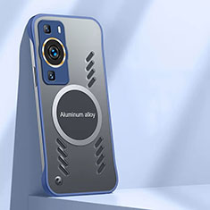 Custodia Plastica Rigida Senza Cornice Cover Opaca con Mag-Safe Magnetic S01 per Huawei P60 Blu