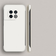 Custodia Plastica Rigida Senza Cornice Cover Opaca P01 per OnePlus 11 5G Bianco