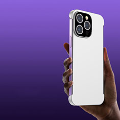 Custodia Plastica Rigida Senza Cornice Cover Opaca T01 per Apple iPhone 15 Pro Bianco