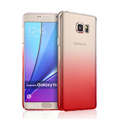 Custodia Plastica Trasparente Rigida Sfumato per Samsung Galaxy Note 5 N9200 N920 N920F Rosso