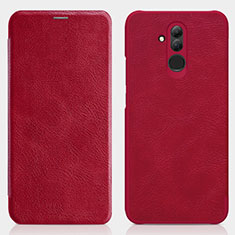 Custodia Portafoglio In Pelle con Stand F01 per Huawei Mate 20 Lite Rosso