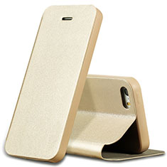 Custodia Portafoglio In Pelle con Stand L01 per Apple iPhone SE Oro