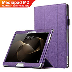 Custodia Portafoglio In Pelle con Stand L01 per Huawei MediaPad M2 10.0 M2-A01 M2-A01W M2-A01L Viola