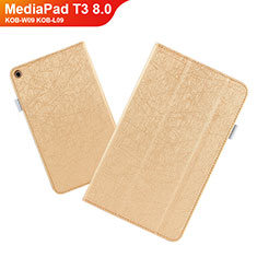 Custodia Portafoglio In Pelle con Stand L01 per Huawei MediaPad T3 8.0 KOB-W09 KOB-L09 Oro
