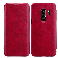 Custodia Portafoglio In Pelle con Stand L01 per Samsung Galaxy S9 Plus Rosso