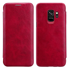 Custodia Portafoglio In Pelle con Stand L01 per Samsung Galaxy S9 Rosso