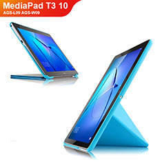 Custodia Portafoglio In Pelle con Stand L02 per Huawei MediaPad T3 10 AGS-L09 AGS-W09 Cielo Blu