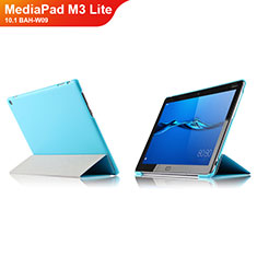 Custodia Portafoglio In Pelle con Stand L04 per Huawei MediaPad M3 Lite 10.1 BAH-W09 Cielo Blu