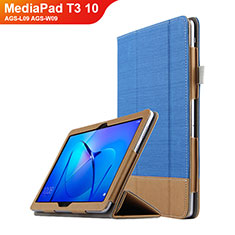 Custodia Portafoglio In Pelle con Stand L06 per Huawei MediaPad T3 10 AGS-L09 AGS-W09 Blu