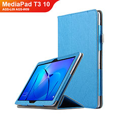 Custodia Portafoglio In Pelle con Stand L07 per Huawei MediaPad T3 10 AGS-L09 AGS-W09 Cielo Blu