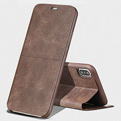 Custodia Portafoglio In Pelle con Stand per Apple iPhone Xs Max Marrone