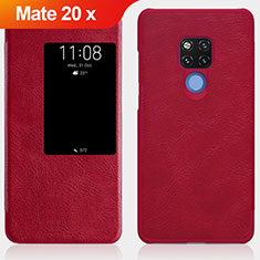 Custodia Portafoglio In Pelle con Stand per Huawei Mate 20 X 5G Rosso