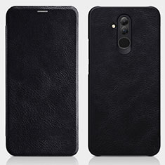 Custodia Portafoglio In Pelle con Supporto F01 per Huawei Mate 20 Lite Nero