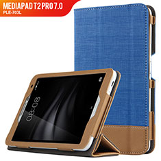 Custodia Portafoglio In Pelle con Supporto L01 per Huawei MediaPad T2 Pro 7.0 PLE-703L Blu