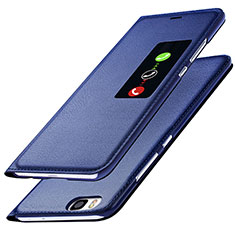 Custodia Portafoglio In Pelle con Supporto L01 per Huawei P8 Blu