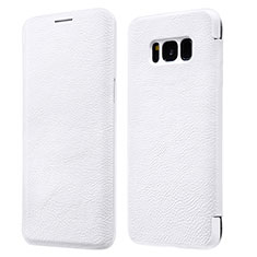 Custodia Portafoglio In Pelle con Supporto L01 per Samsung Galaxy S8 Plus Bianco