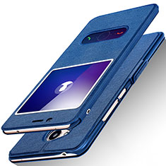 Custodia Portafoglio In Pelle con Supporto L02 per Huawei Honor 6A Blu