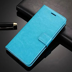 Custodia Portafoglio In Pelle con Supporto L02 per Nokia X6 Cielo Blu