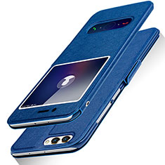 Custodia Portafoglio In Pelle con Supporto L03 per Huawei Honor View 10 Blu