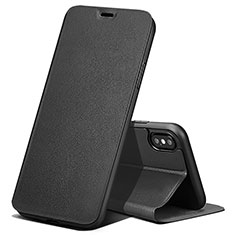 Custodia Portafoglio In Pelle con Supporto per Apple iPhone Xs Nero