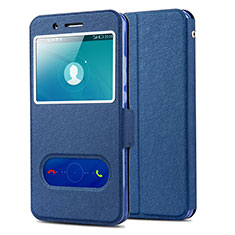 Custodia Portafoglio In Pelle con Supporto per Huawei Honor 7i shot X Blu