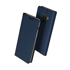 Custodia Portafoglio In Pelle con Supporto per Samsung Galaxy A6 Plus Blu