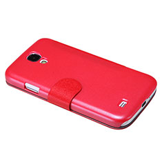 Custodia Portafoglio In Pelle con Supporto per Samsung Galaxy S4 i9500 i9505 Rosso