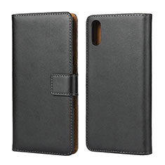 Custodia Portafoglio In Pelle con Supporto per Sony Xperia L3 Nero