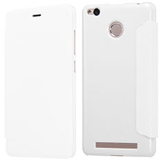 Custodia Portafoglio In Pelle con Supporto per Xiaomi Redmi 3 High Edition Bianco