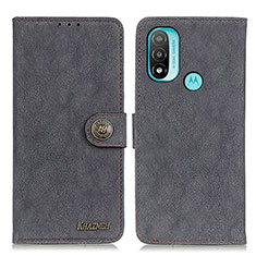 Custodia Portafoglio In Pelle Cover con Supporto A01D per Motorola Moto E20 Nero