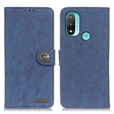 Custodia Portafoglio In Pelle Cover con Supporto A01D per Motorola Moto E30 Blu