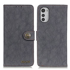 Custodia Portafoglio In Pelle Cover con Supporto A01D per Motorola Moto E32 Nero
