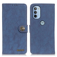 Custodia Portafoglio In Pelle Cover con Supporto A01D per Motorola Moto G31 Blu