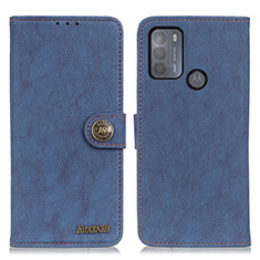 Custodia Portafoglio In Pelle Cover con Supporto A01D per Motorola Moto G50 Blu