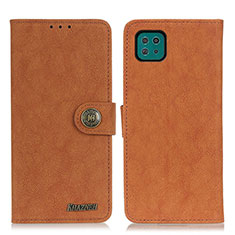 Custodia Portafoglio In Pelle Cover con Supporto A01D per Samsung Galaxy F42 5G Marrone