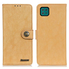 Custodia Portafoglio In Pelle Cover con Supporto A01D per Samsung Galaxy F42 5G Oro