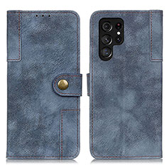 Custodia Portafoglio In Pelle Cover con Supporto A01D per Samsung Galaxy S23 Ultra 5G Blu